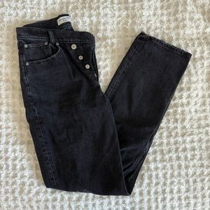 Abercrombie Ultra High Rise 90s Straight Jean Black Crossover Size - 26 Long